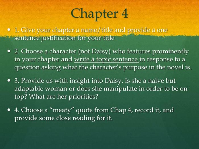 Great gatsby quiz chapter 4